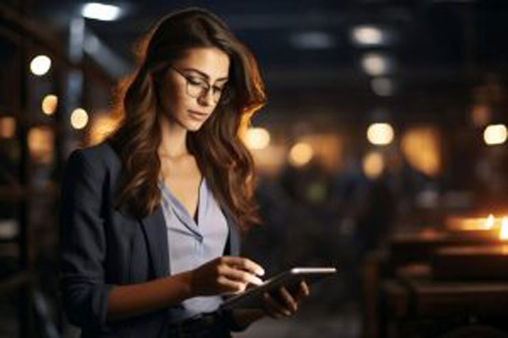 Young Businesswoman working with her laptop.