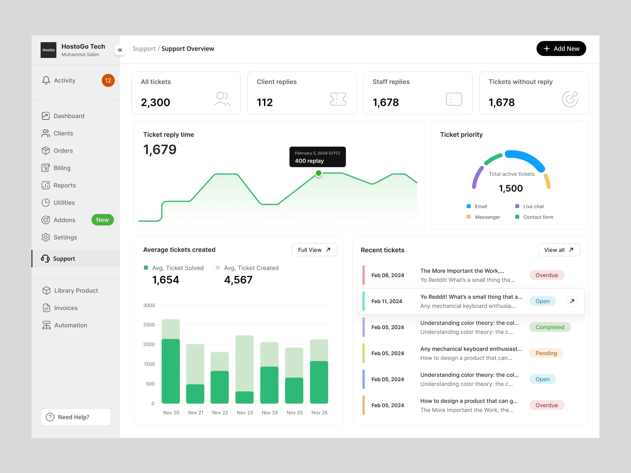 CUSTOMER & SUPPORT MANAGEMENT